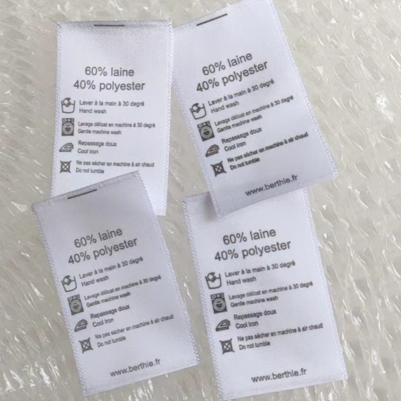 

500PCS Satin Wash Label Custom your text 3 * 5 cm Handmade in Greece Print Care Labels