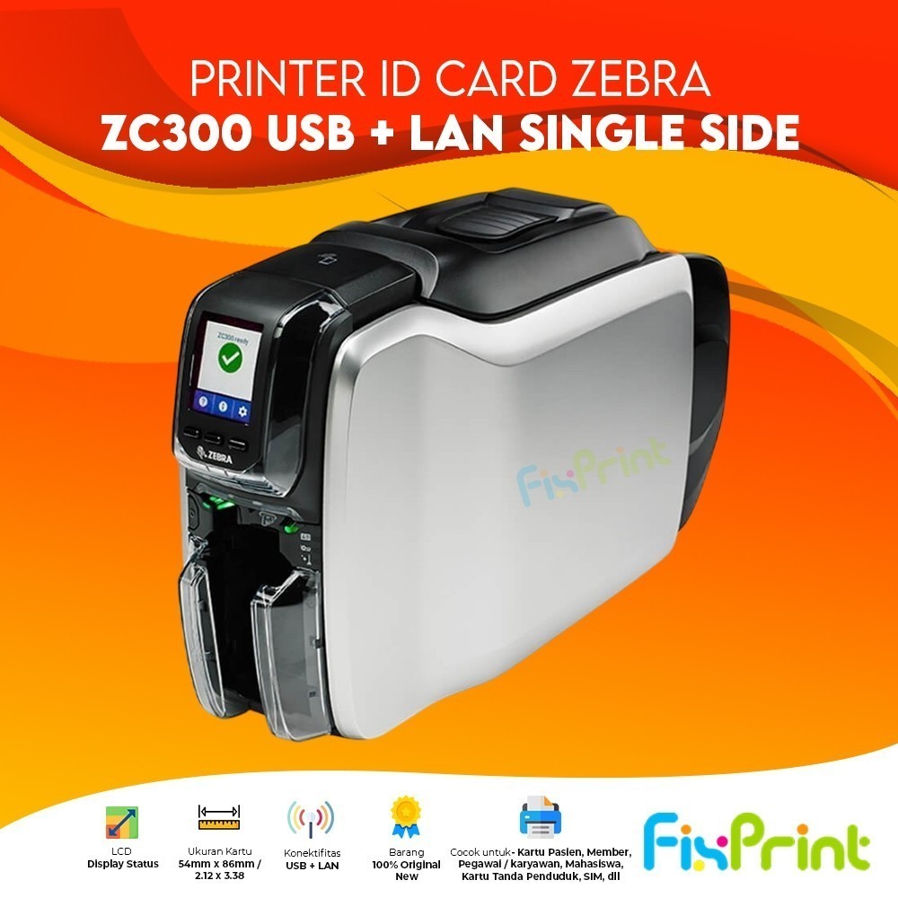 PRINTER ID CARD ZEBRA ZC300 - PRINTER KARTU ID ZEBRA ZC300