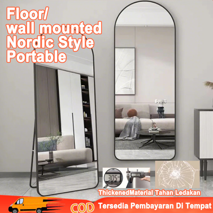 Standing Mirror Premium Standing Mirror Cermin Standing Oval Standing Mirror 150 165*40-60CM Cermin 