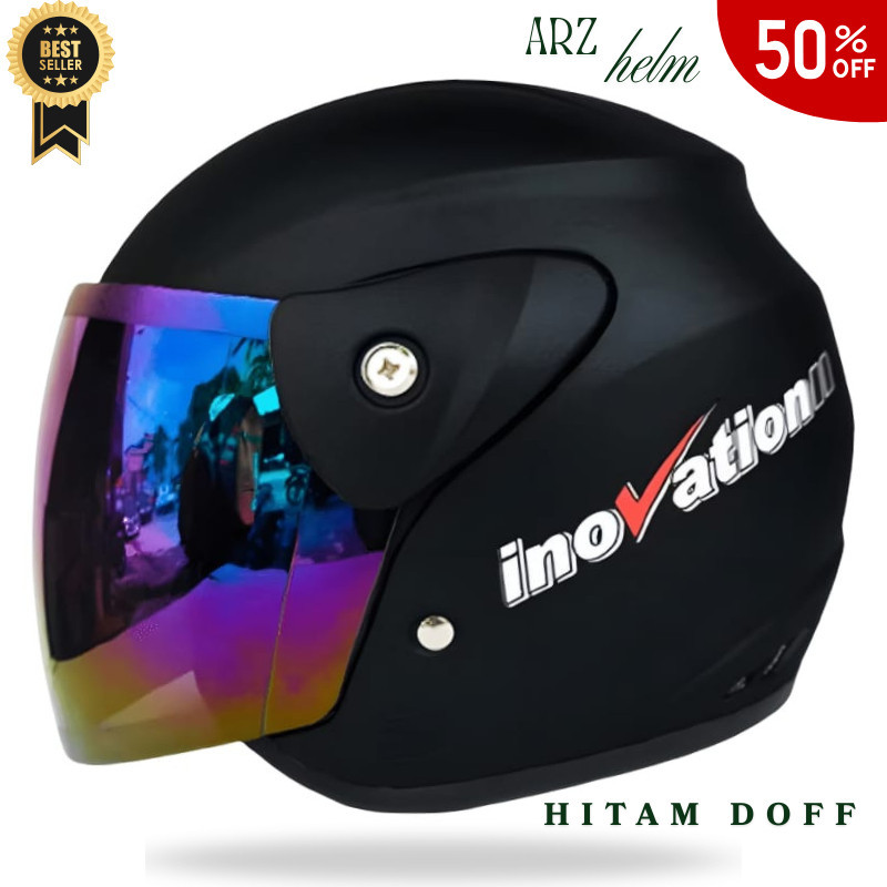 Helm Half Face Evo Inovation SNI Mirip Seperti Helm GM Original Untuk Pria Dan Wanita