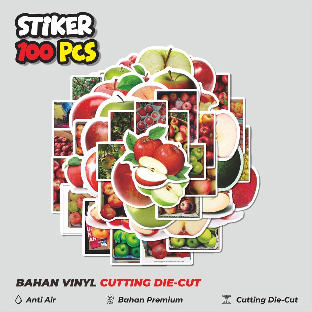 

Terbaru! 50 pcs Stiker Buah Apel V2 Dekorasi Lucu Kreatif untuk Notebook, Skateboard, HP