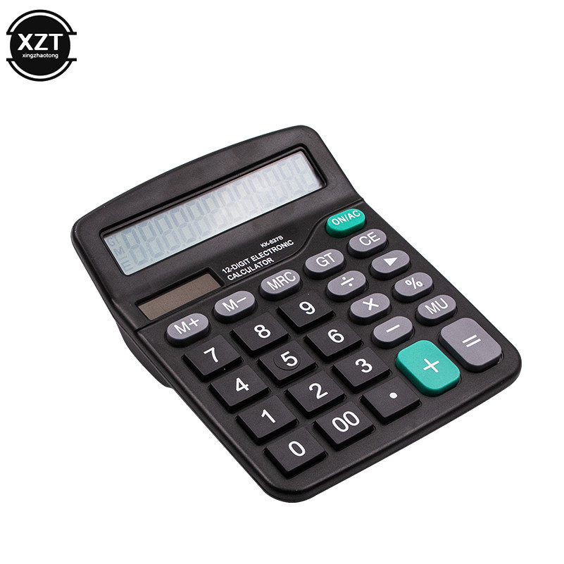 

12 gits Large Screen Electronic Calculator Solar Calculator Dual Power Calculator Office Financial Calculator with Battery