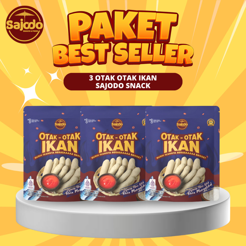 

[ TERLARIS ] OTAK-OTAK 3 BUNGKUS - Otak-Otak Rasa Ikan Isi 10 Pcs - Sajodo Snack & Food AV