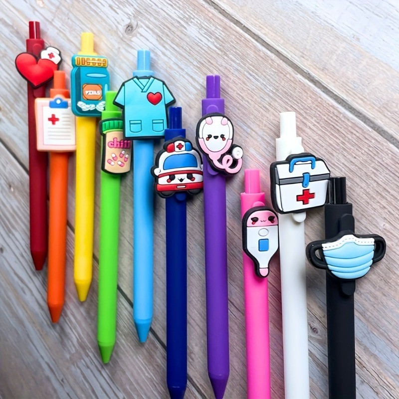 

Nurse Doctor Gel Pens 0.5mm Black Ink Writing Pen Cute Cartoon Ornament Retractable Gel Pens Hospital Supplies