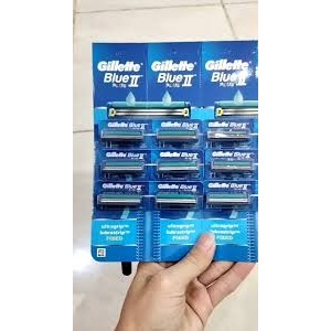 Gillette Blue II Isi 6 Pcs – Cukur Kumis & Jenggot 2 Mata Pisau Tajam Gillette