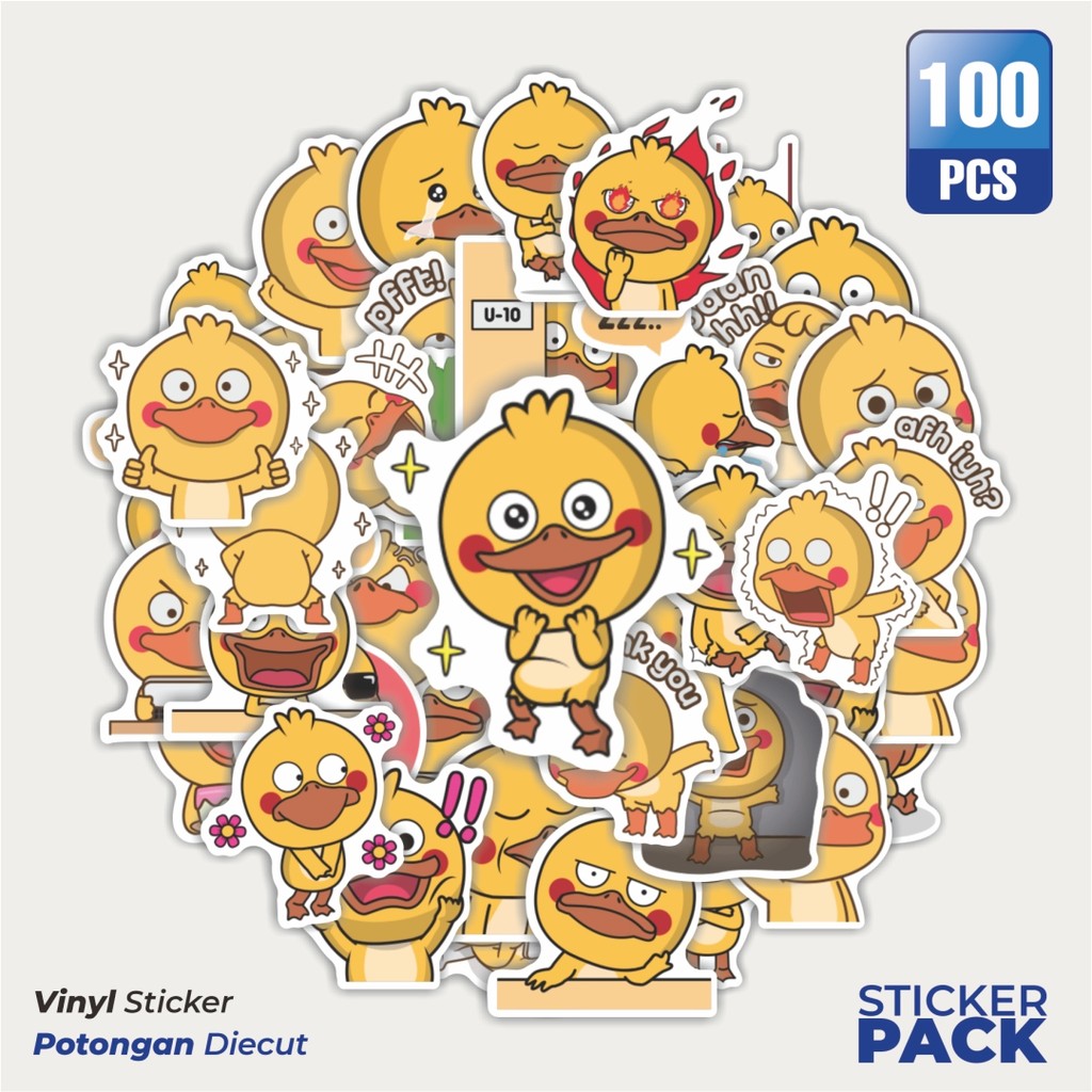 

Terbaru! 50 pcs Stiker Animal Cute Shy Duck [Bebek] Dekorasi Lucu Kreatif untuk Notebook, Skateboard, HP