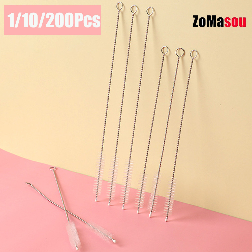 

1-200Pcs Stainless Steel Straw Cleaning Brush Weed Pipe Cleaning Glass Hookah Smoking Cachimba Pipa Fumar Feeding Bottle Brush