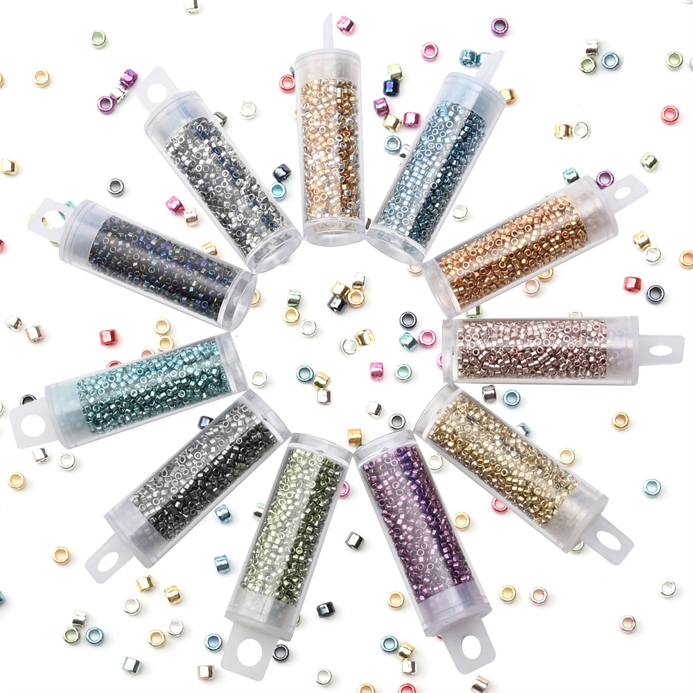 

1200 pçs/lote uniforme 2mm contas de semente metálicas ouro prata cor contas de vidro encantos diy artesanato jóias fazendo acessórios