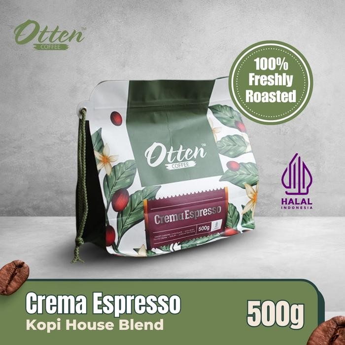 

PROMO Crema Espresso - Kopi House Blend 500gr - Biji / Bubuk Arabica Robusta Blend Otten Coffee - Roasted Beans - Wholebean