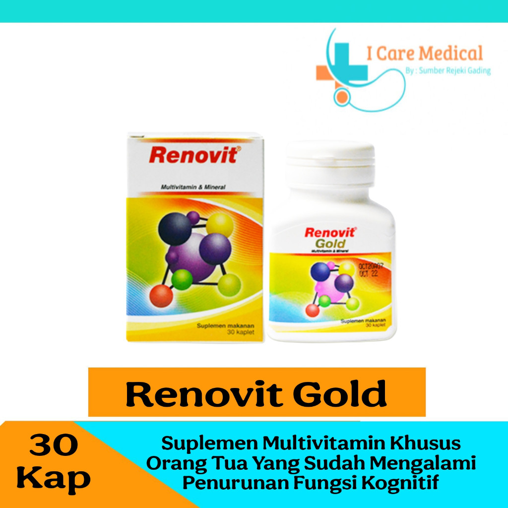 Renovit Gold 30 Kaplet - Suplemen Multivitamin -Vitamin Dewasa hingga Orang Tua