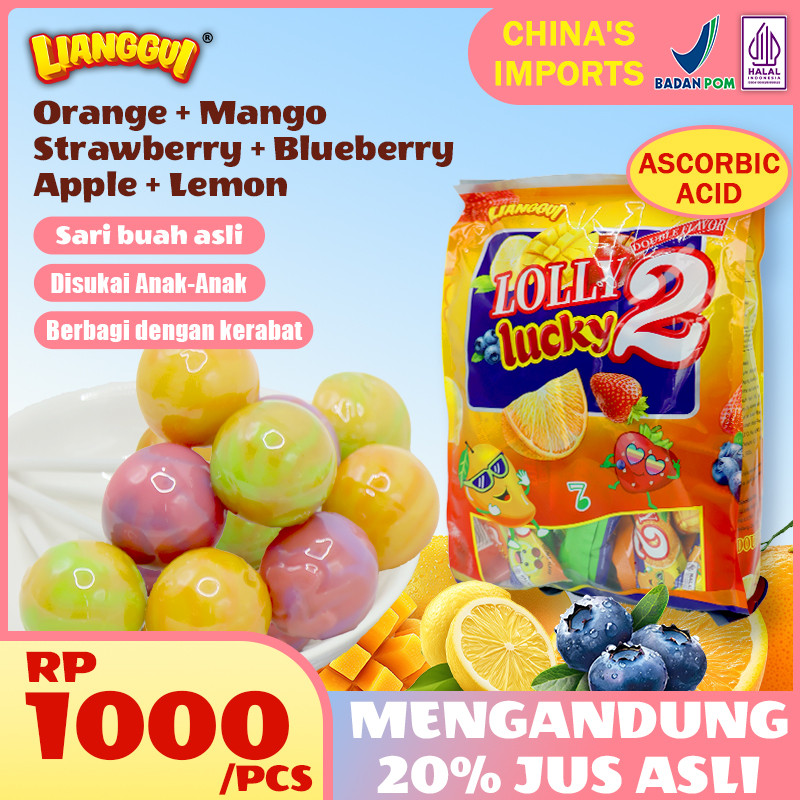 

40pcs Lianggui Permen Lolipop 6 Rasa Buah HALAL Snack kantor Cemilan Anak & Hadiah Party Candy....