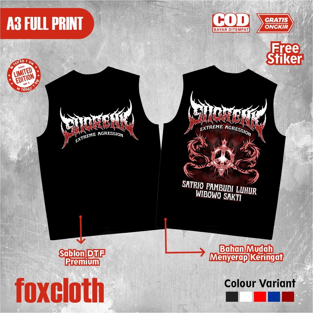 KAOS SINGLET PSHT SHORENK SATRIO PAMBUDI LUHUR WIBOWO SAKTI SINGLET PSHT TERBARU - SINGLET PSHT LAMB