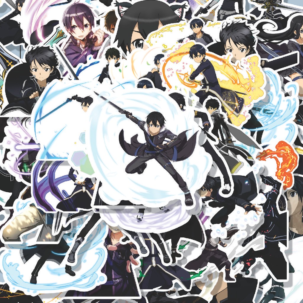 

100PCS Lucu Stiker Anime Kirito [Sword Art Online] Stiker Aesthetic Stiker Anti Air Stikers Berperekat Waterproof sticker decal buat Motor Helm Buku Journal Koper Casing HP Laptop Botol Minum Hadiah anak
