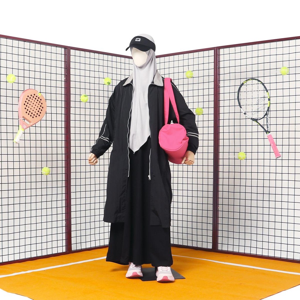 Nusseyba Danish Jacket Jaket Parasut Syari Ringan Anti Angin Outer Olahraga Muslimah Casual Sporty H