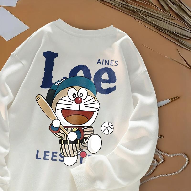 Tshirt Kaos Lengan Panjang Tangan Karet | Doraemon Baseball | Kaos Kekinian | 100% Cotton