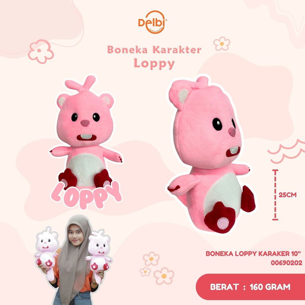 Boneka Loopy Lucu Lembut BONEKA LOPPY KARAKTER 8" & BONEKA LOPPY KARAKER 10"