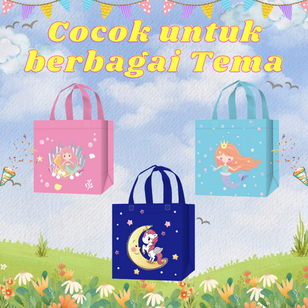

[FLASH SALE]Tas Souvernir Ultah/Tas Tempat Makan/Tas Bingkisan Ulang Tahun/ Tas Bekal Murah Tebal/Tas Ultah lucu