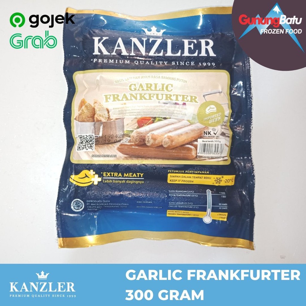 

KANZLER GARLIC FRANKFURTER SAUSAGE 300 GRAM