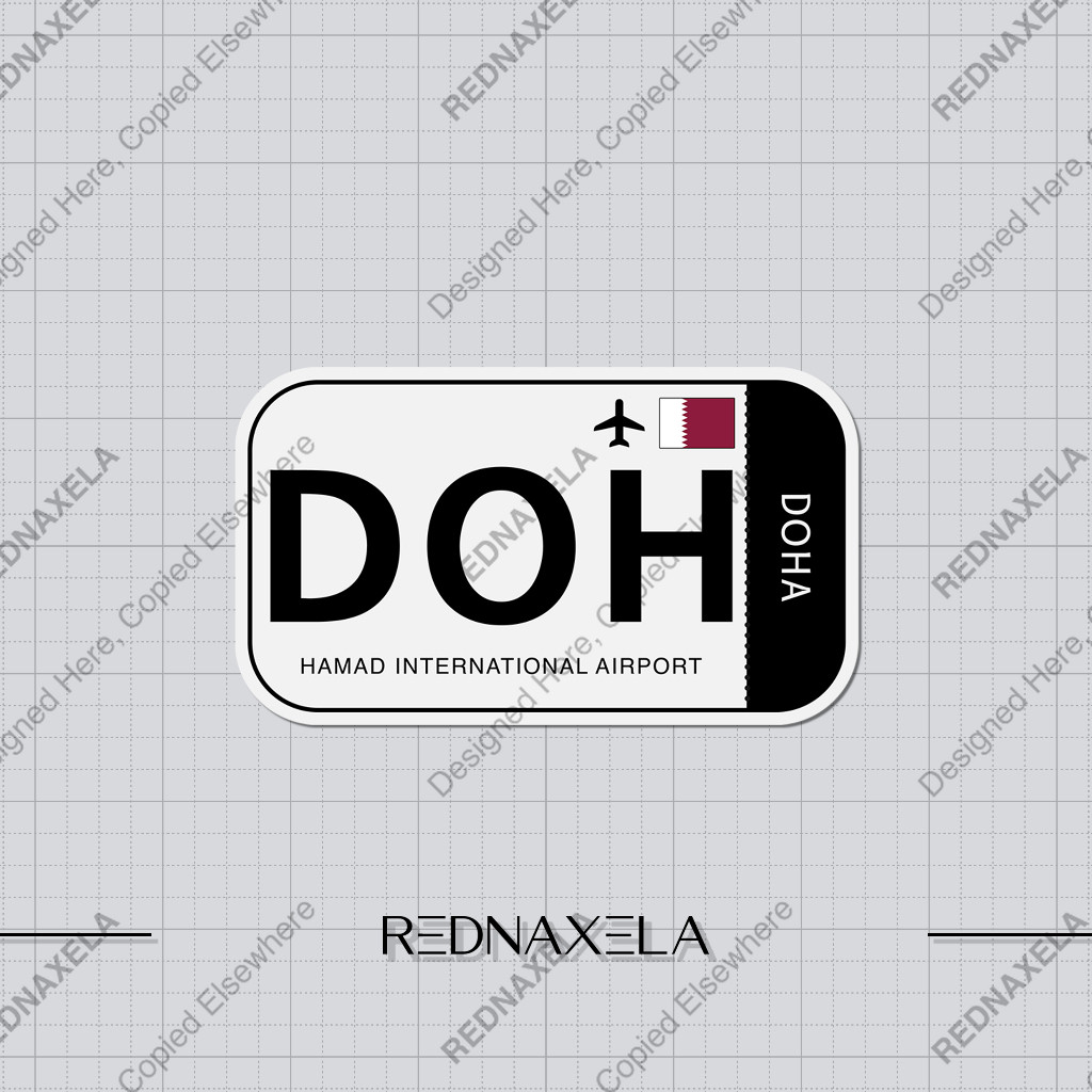 

Stiker Vinyl Hamad International Airport Code DOH Sign Sticker
