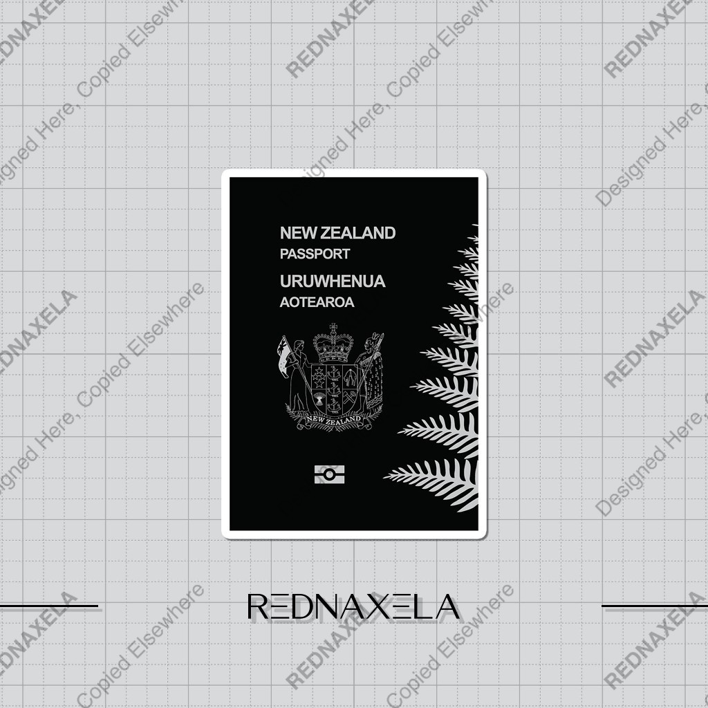 

Stiker Vinyl New Zealand Passport Design Stiker Koper Outdoor Travel Sticker