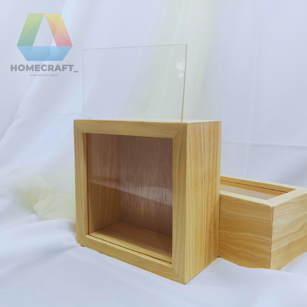 

Box Kotak Kayu Acrylic Sliding ukuran 15x15 acrylic di jual terpisah / Wood
