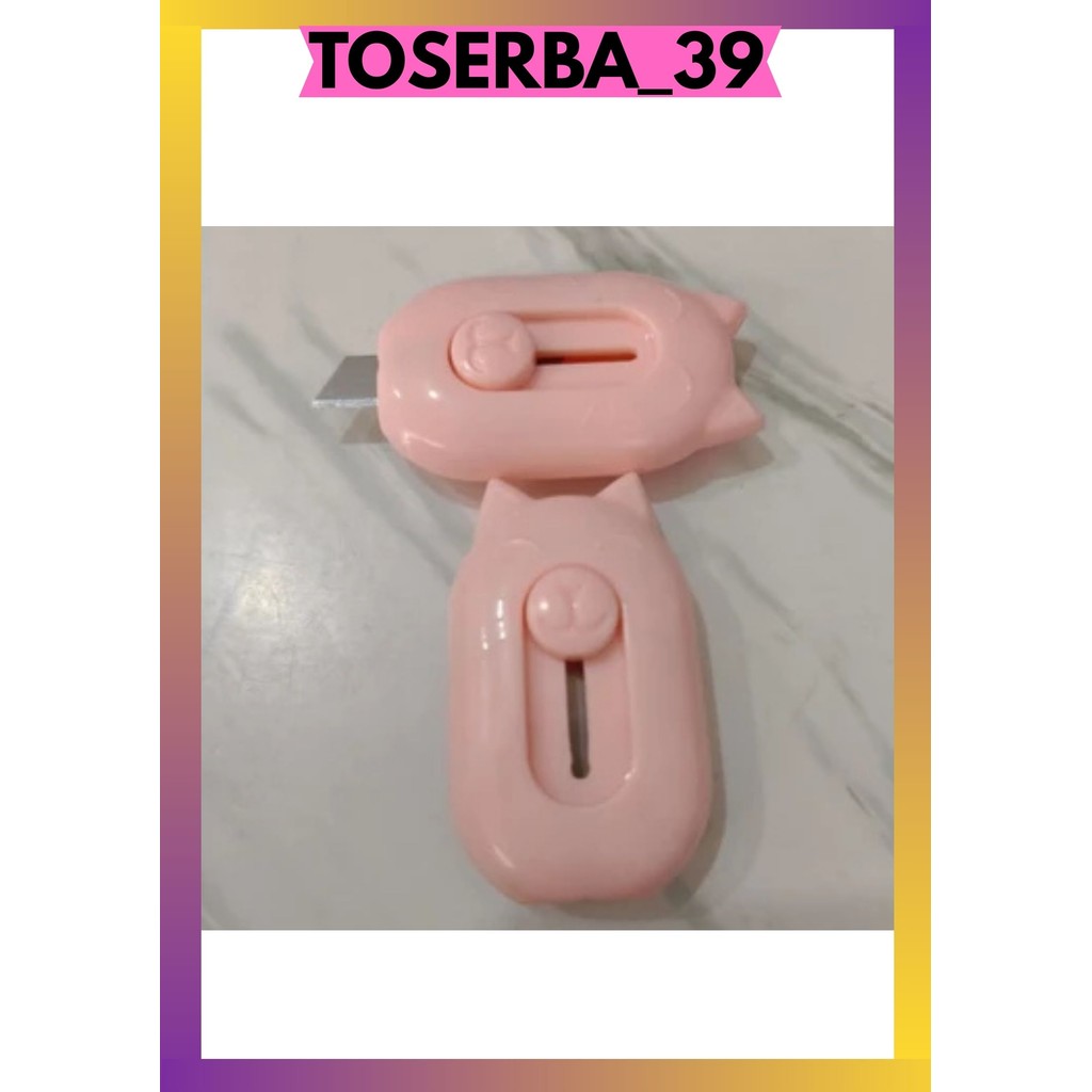 

T39 CUTTER MINI PISAU PEMOTONG KERTAS MINI SILET PORTABLE BENTUK KUCING CAT PRAKTIS