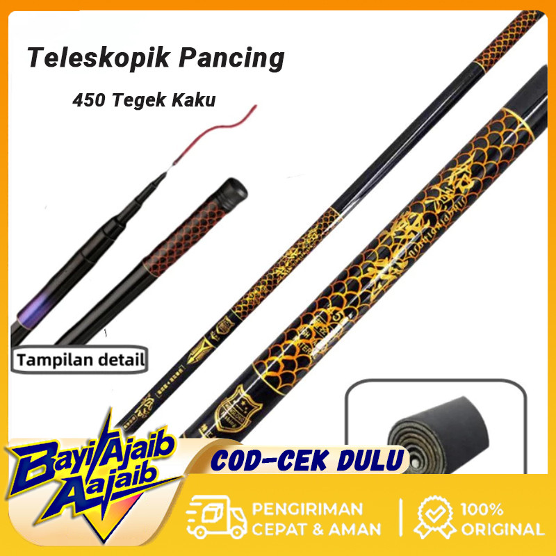 2.7M-5.4M Portabel Teleskopik Pancing Joran Pancing joran/High Kualitas Super Ringan Serat Karbon Ke