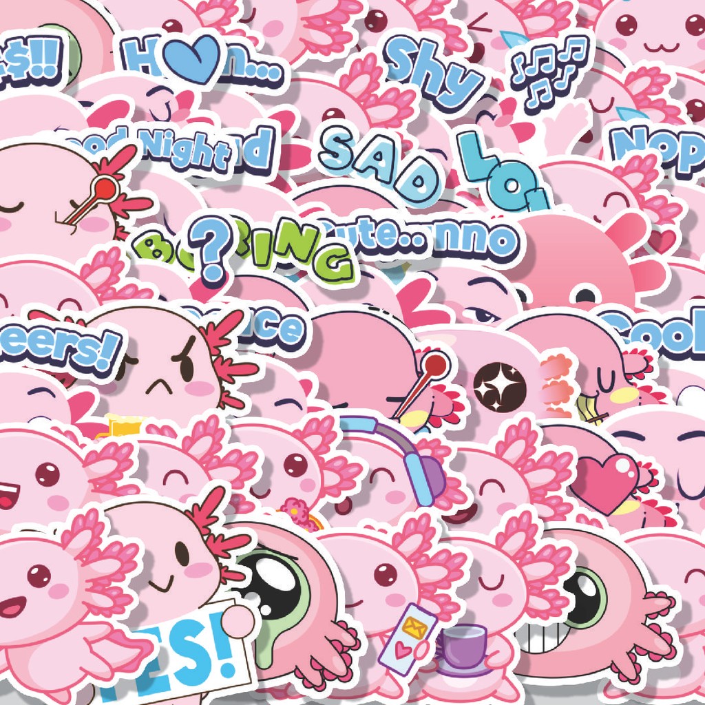 

Stiker Cutting Pack Stiker Hewan Axolotl Isi 100Pcs Series Aesthetic Lucu Keren Untuk Koper Bahan Vynil
