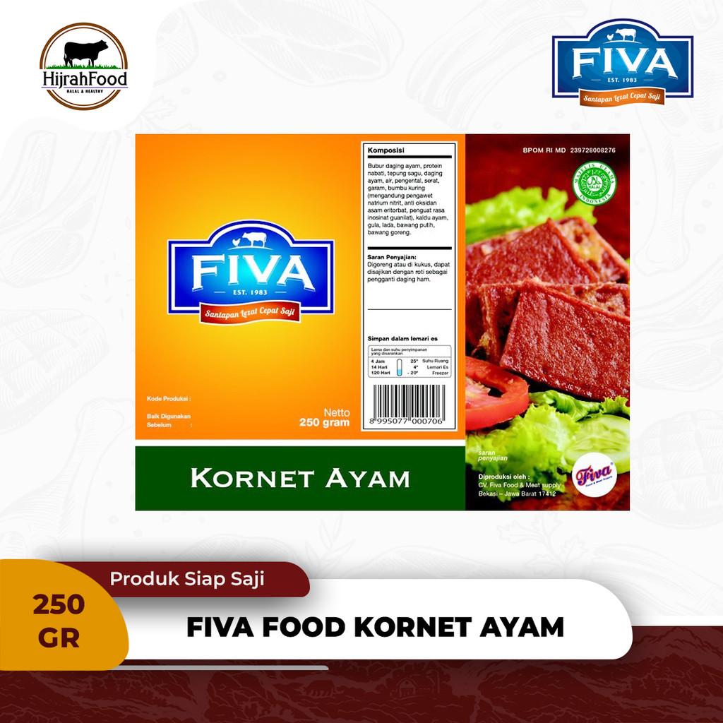 

Fiva Food Corned Chicken | Kornet Daging Ayam - 250 gram