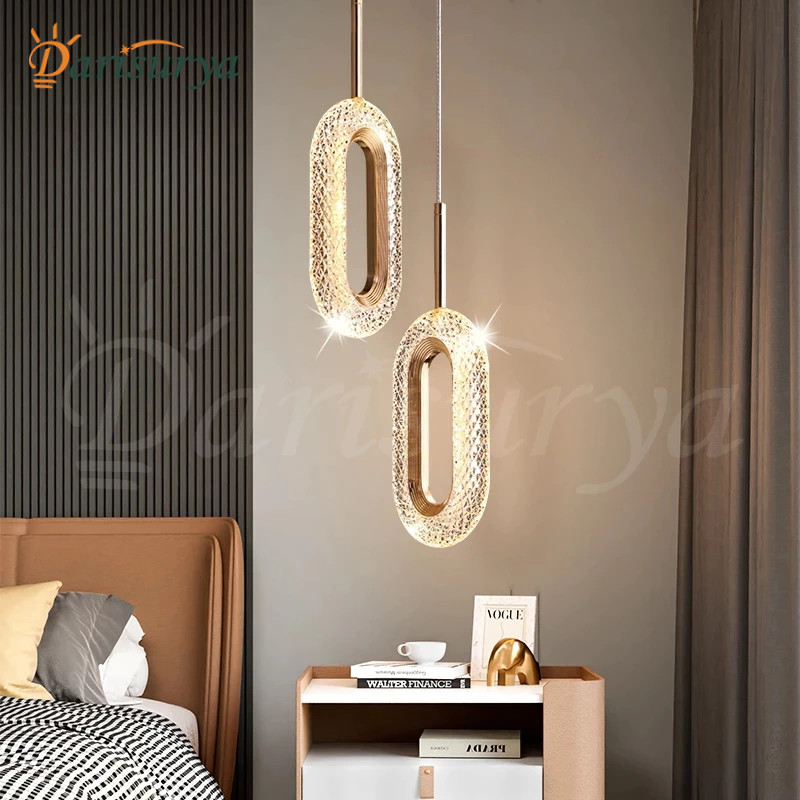 Lampu Gantung Kristal Minimalis Lampu Hias Gantung kamar tidur ruang makan Lampu Gantung minibar LED