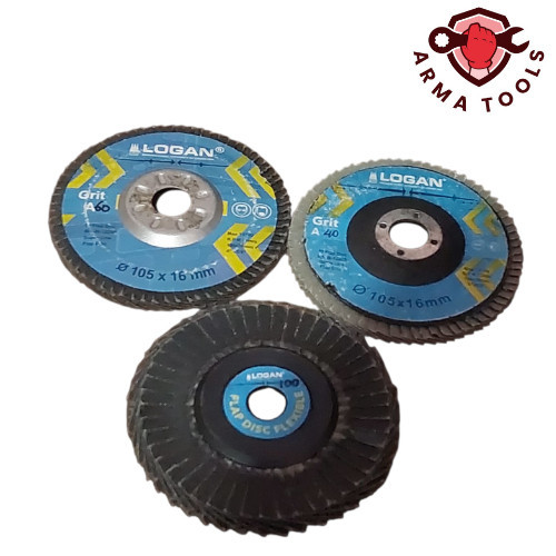 Flap Disc Logan Flexible, Stainless Steel Grit 40-400/ Flap Disc Untuk SS/Amplas Susun
