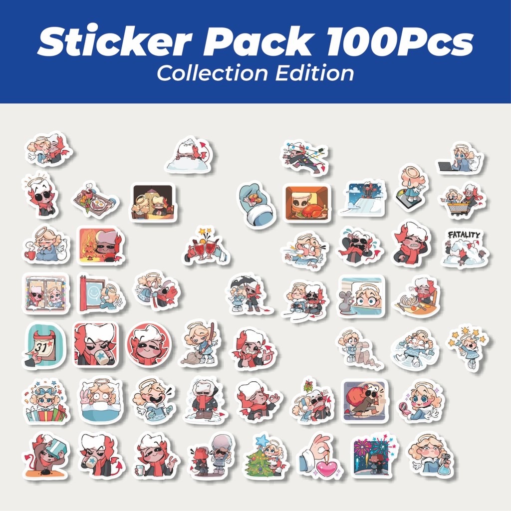 

Hot Stiker Funny Character Winter Haloand Horns Lucu Anti Air Stikers Berperekat Waterproof Sticker Decal Buat Motor Helm Buku Journal Koper Casing HP Laptop Botol Minum