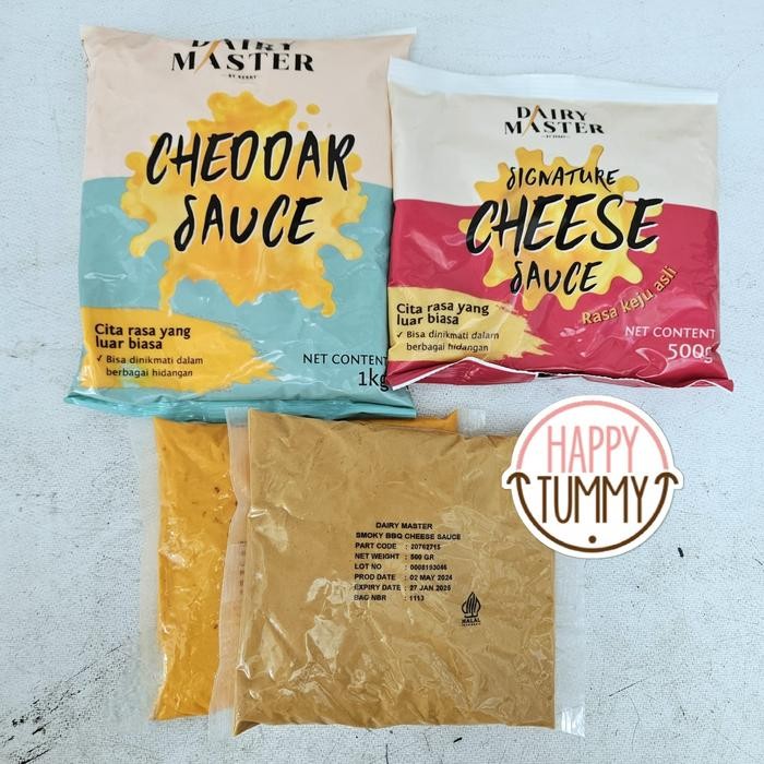 

ECER 150gr dairy master cheddar cheese sauce truffle bbq spicy saus keju siap saji hamburger french fries - Truffle