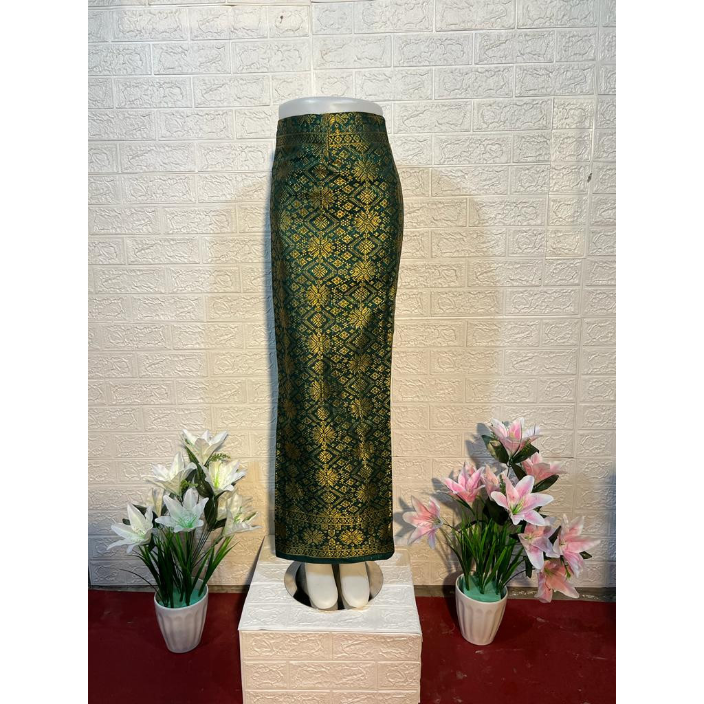 [𝗠𝗲𝗺𝗼𝘇𝗮] Rok Lilit Songket Tenun || Hijau Series || Bawahan Kebaya Lilit Modern || Songket Tenun Sem