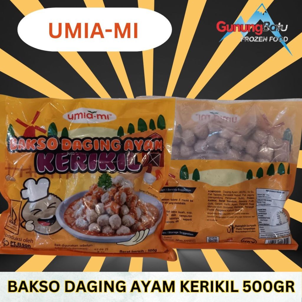 

UMIAMI BAKSO DAGING AYAM KERIKIL 500GRAM