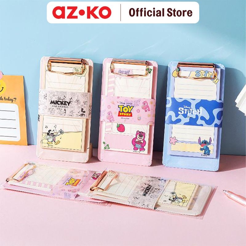 AZKO Ataru Set Notepad Dengan Board Disney Random Memo Tempel Catatan Pengingat Perlengkapan Tulis R