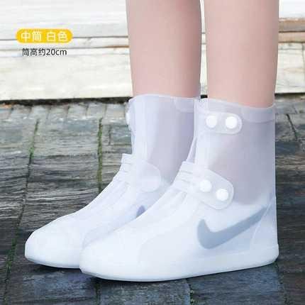 READY Rain Cover Sepatu Bungkus Jas Hujan Pelindung Kaki Sepatu Anti Basah - Putih, 36-37