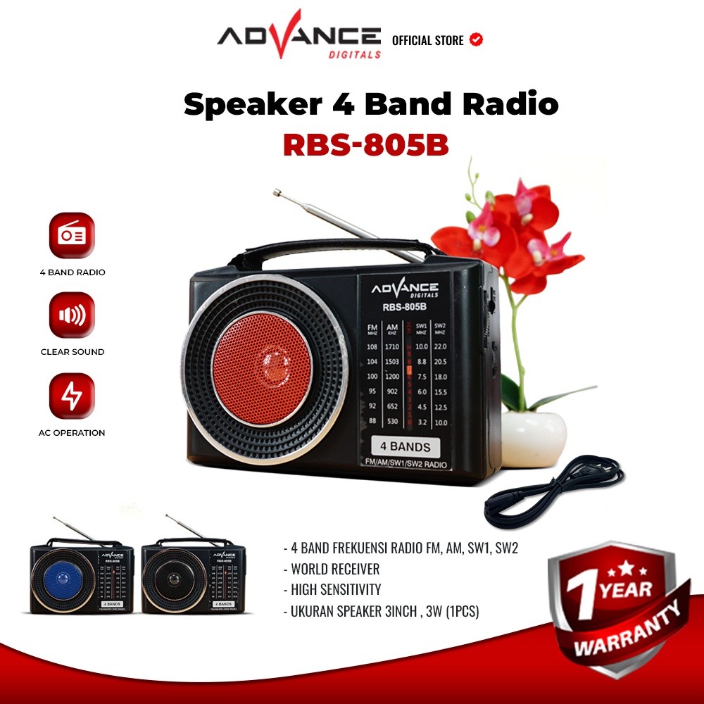 Advance RBS-805B Radio Speaker Portable - Multi-fungsi, Lampu LED