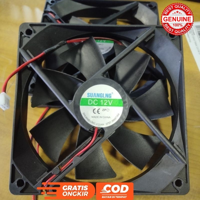 FAN DC 12 VOLT 12 CM KIPAS 12 VOLT 12 CM HEATSINK 12X12 CM TEBAL 2,5 CM