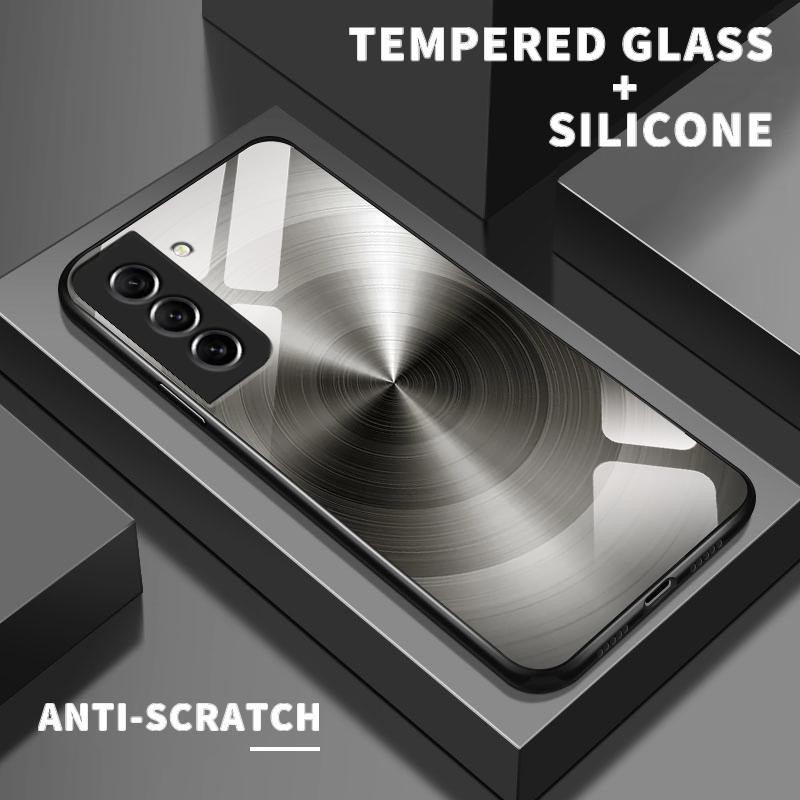 Hard Case Glass Kaca For Samsung S21 FE S21 PLUS 5G ULTRA Note10 Plus Note9 Note10 4G S8 Case Siliko