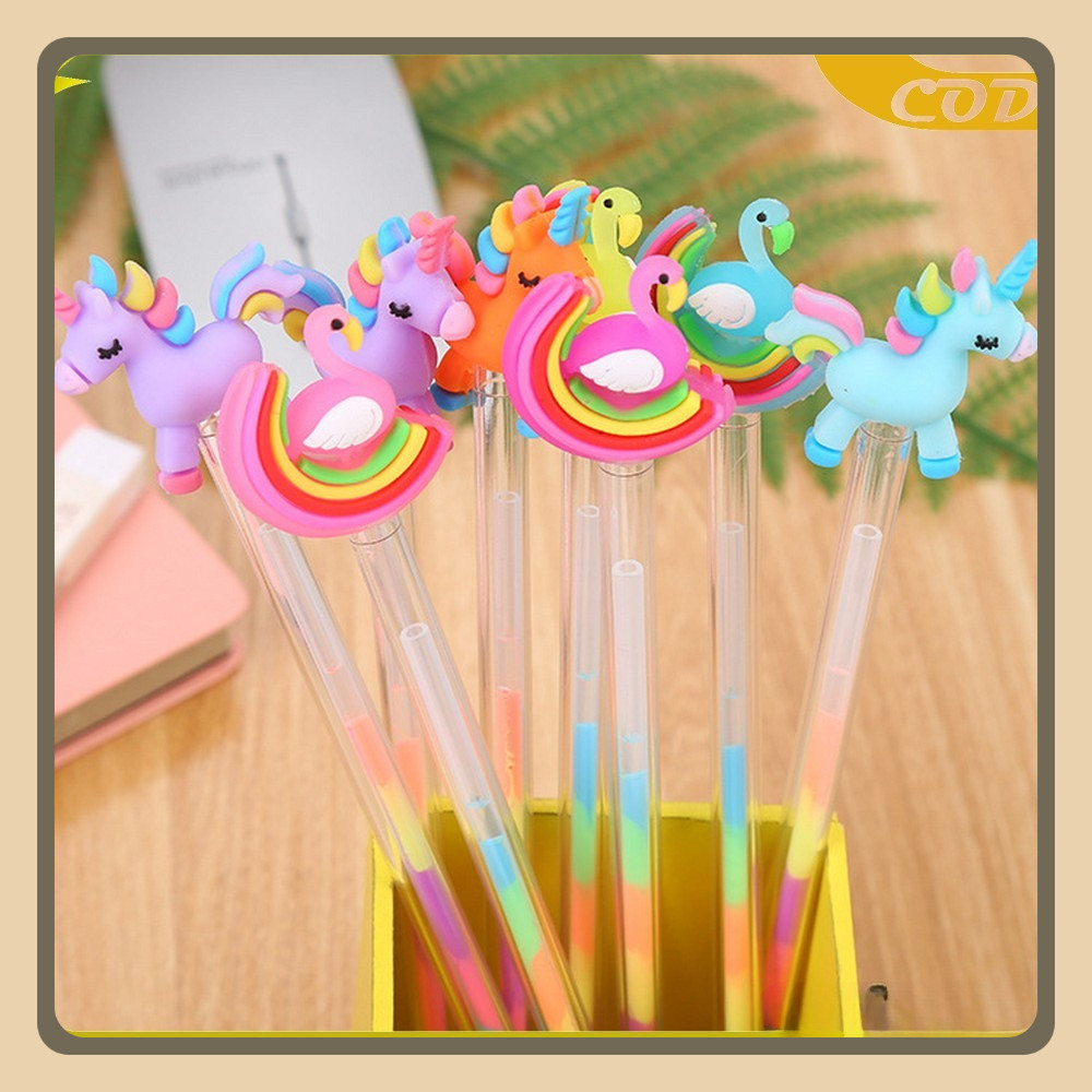 

A44 Pulpen Gel 0.5mm Karakter Angsa Tinta Rainbow Pena Pelangi Lucu / Alat Tulis Sekolah Drawing Pen Warna Warni Import