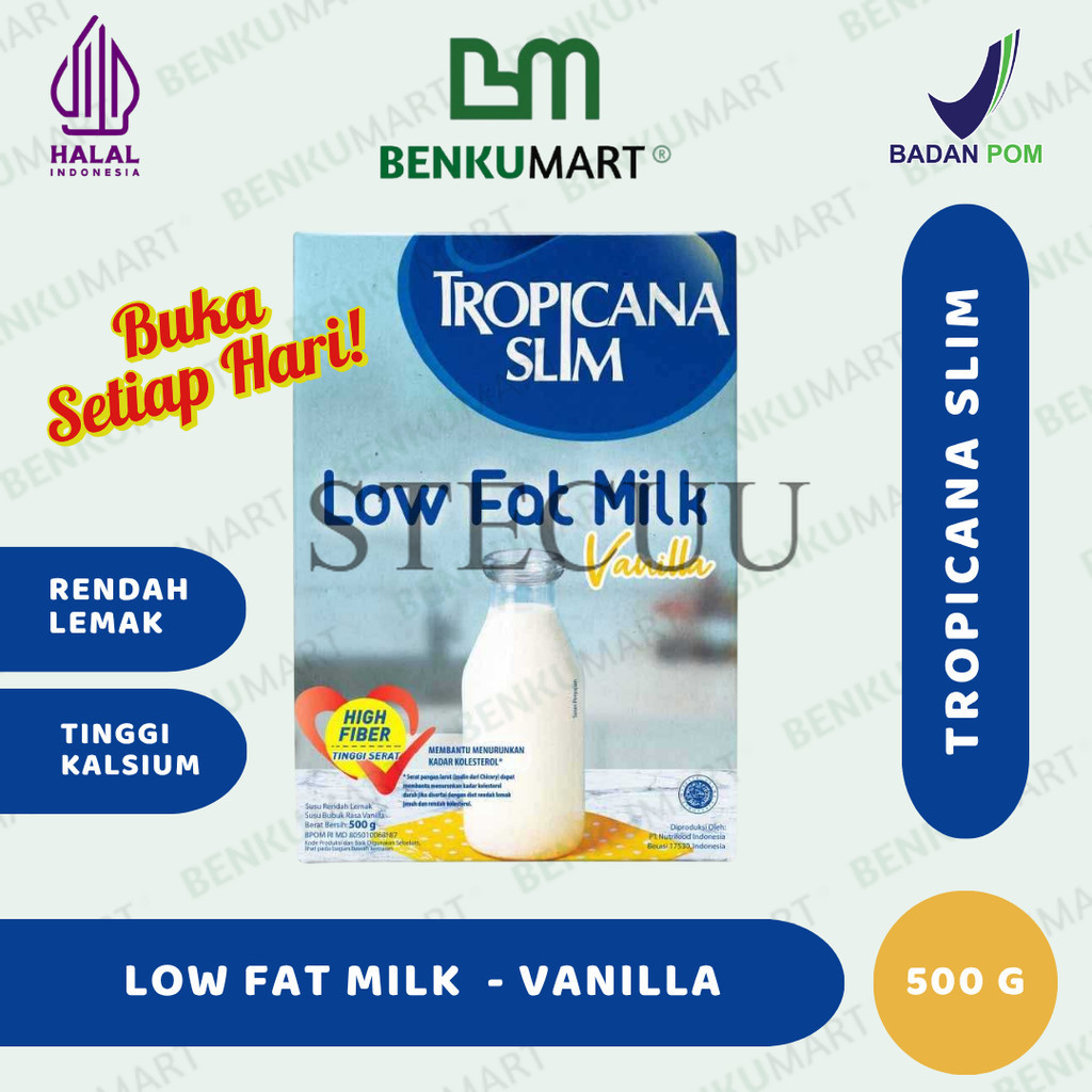 

Tropicana Slim Susu Low Fat Vanilla 500gr - Susu Rendah Lemak Bantu Diet Turunkan Kolesterol