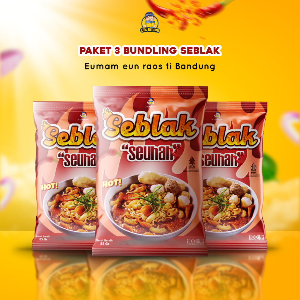 

Cik’Emam – Paket Seblak (3 Pcs) - Makanan Khas Bandung Instan - Pedes Gurih Cikemam Seblak Bandung higienis_mart