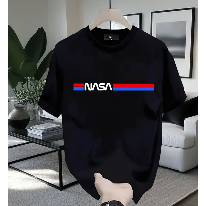 COD | Kaos Pria NASA Original Logo Putih | T Shirt Oversize Streetwear Premium | Kaos Distro Pria Wa