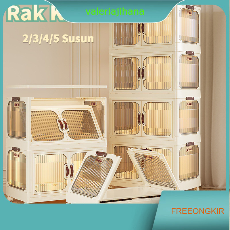 Rak Buku Serbaguna / Rak Buku Plastik Lipat Tanpa Dirakit / Rak Kabinet Plastik Lipat / Rak Kabinet 