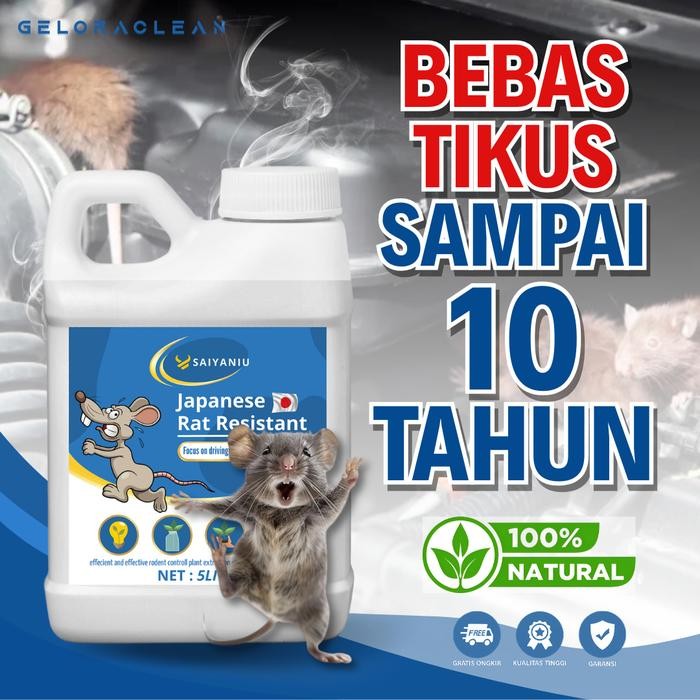

Pembasmi Tikus 5 Liter JAPANESE RAT RESISTANT racun tikus ampuh curut tikus got gudang rumah mobil dapur