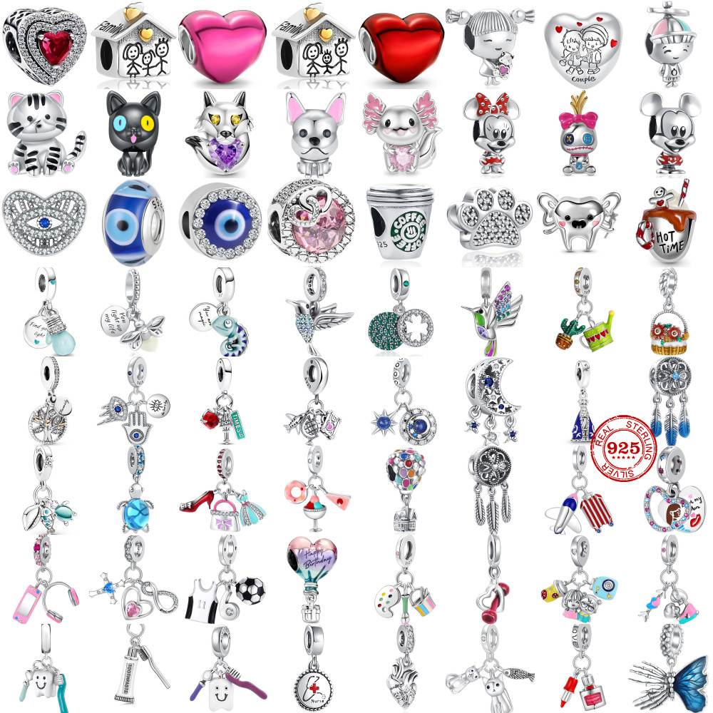 Fine Charms Fit Pandora 925 Original Bracelets Chameleon Luminous Firefly Butterfly Silver 925 Charm