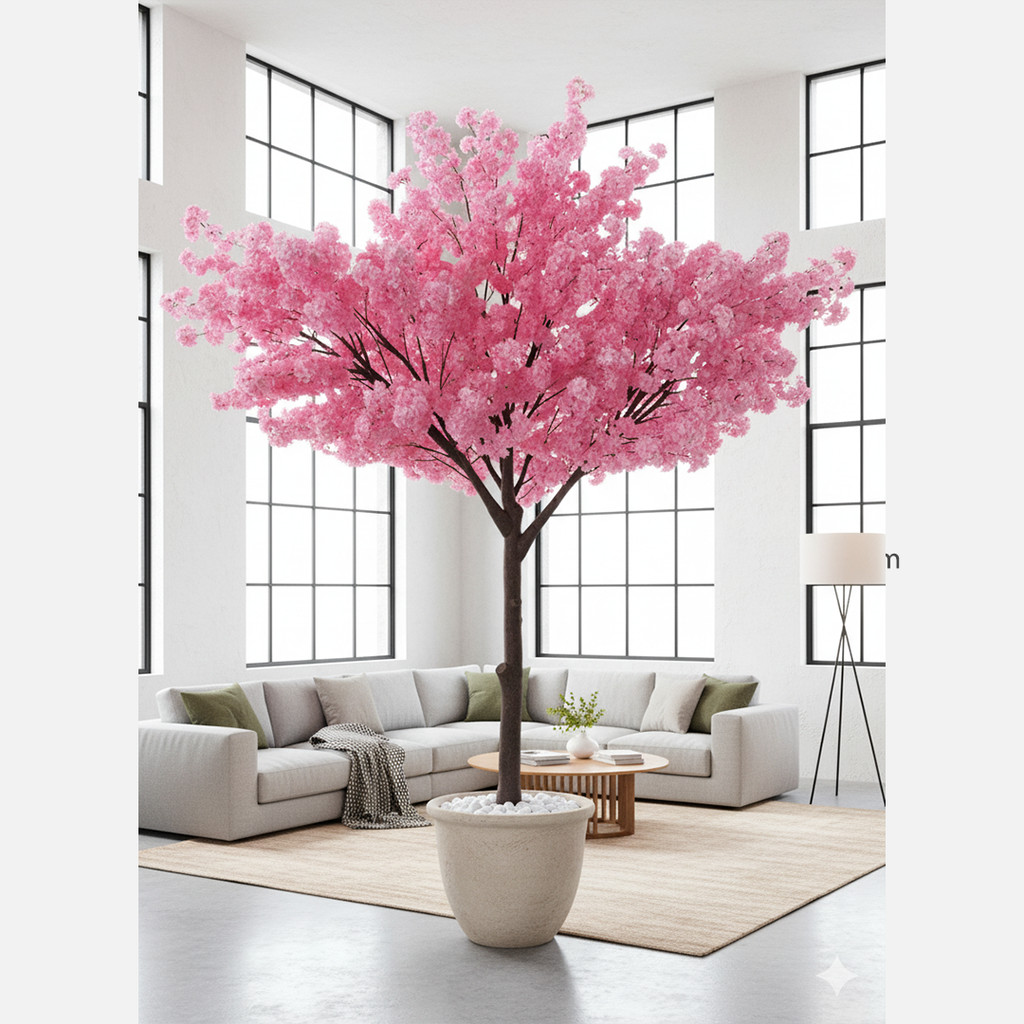 Pohon Hias Bunga Sakura Jepang Besar Premium / Pink Sakura Artificial Tree - Tableware Store 5084