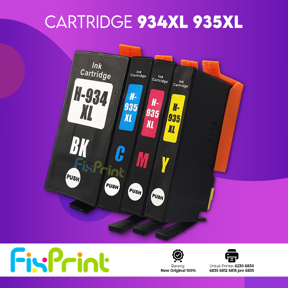 FixPrint Cartridge Tinta Xantri 935XL 934XL 935 934 Cyan Magenta Yellow Black Ink H-935XLC 935 Compa