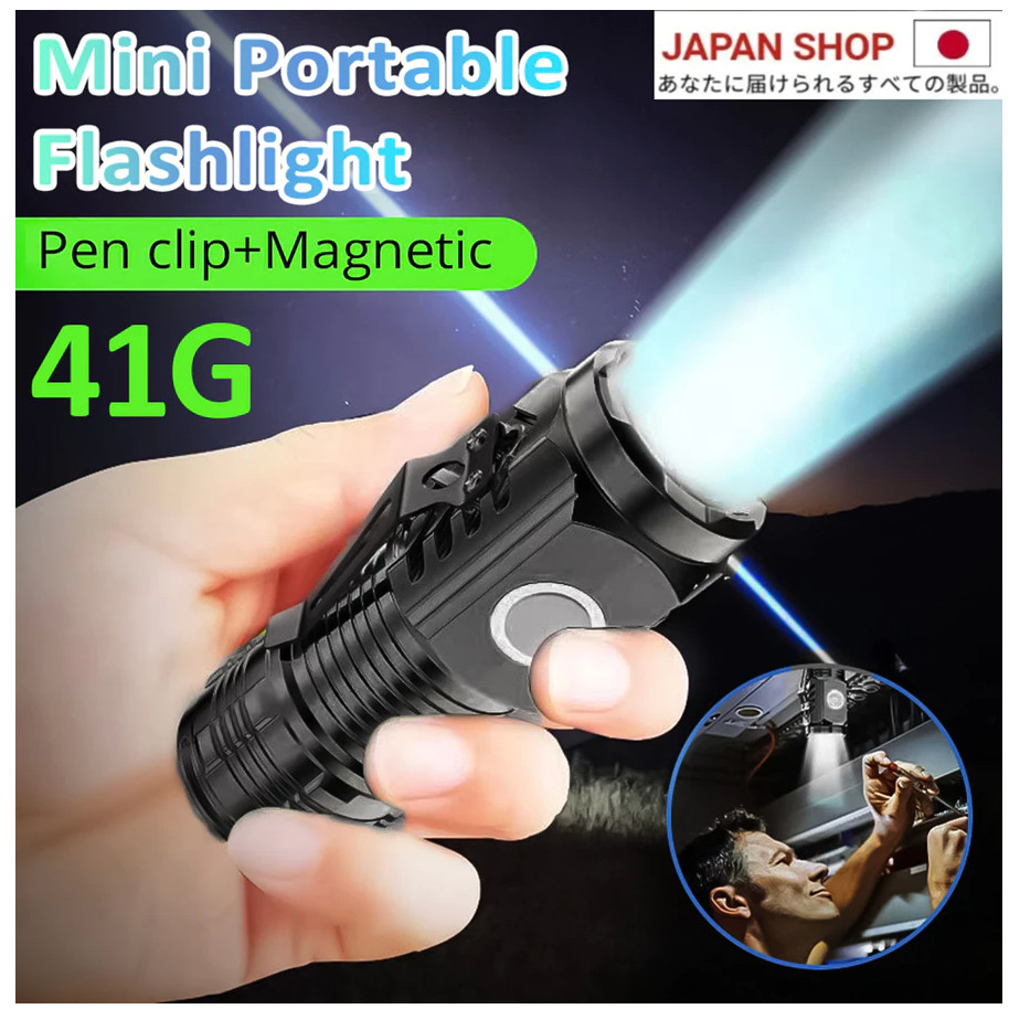 Senter Mini LED 3 Mata Senter Mini Anti Air Super Terang Senter Mini Rechargeable Terang Tahan Lama